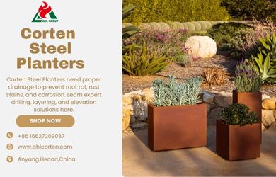 rusted steel planter